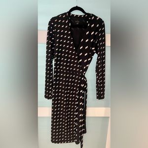 Ann Taylor black and pink wrap dress. Size 12 Tall